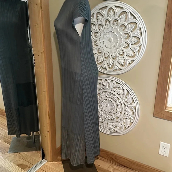 Pleated Women Dress Turtleneck Long Dress Elegant Vintage Dress - Picture 5 of 6